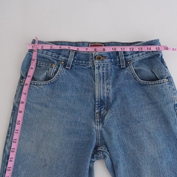 Vintage '90s Tommy Hilfiger Mid Wash Straight Leg Blue Denim Jeans Size 32 - Picture 3 of 16